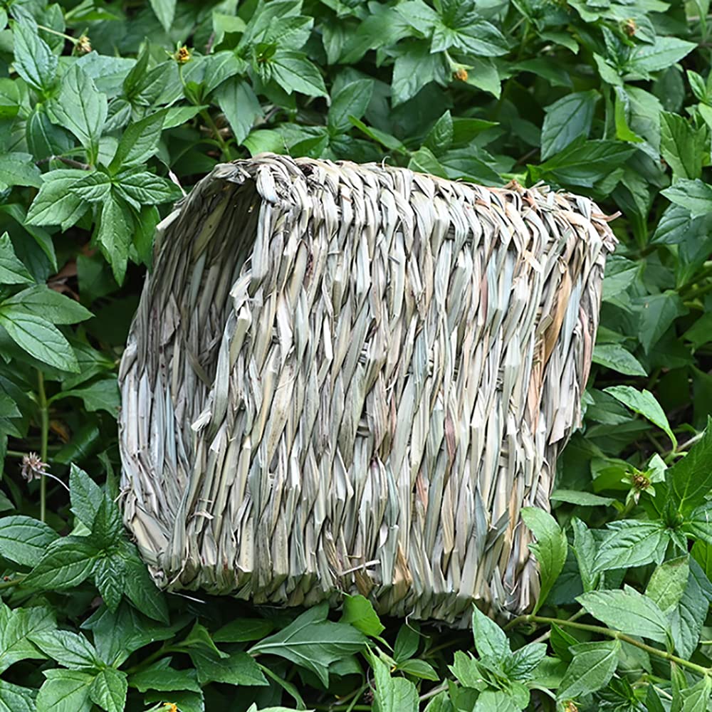 Maison tunnel en herbe tissée pour hamster, cochon d'Inde, base secrète pour le dressage de lapins nains, dragons barbu et autres animaux de poche