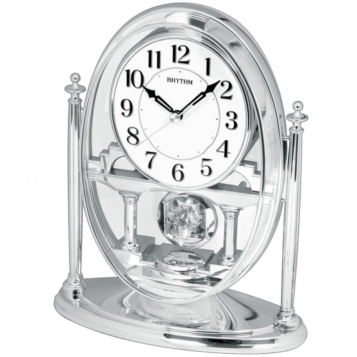 RHYTHM Crystal Pendulum Mantel Clock