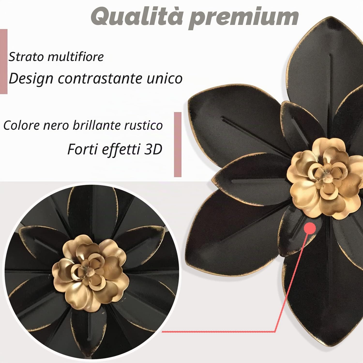 Decorazione da parete in metallo, decorazione floreale rustica moderna da 10 pollici, ferro invecchiato da appendere alla parete, decorazione della casa, opere d'arte per interni, cucina,