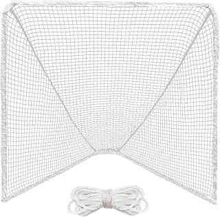 G-Squared Heavy Duty 4mm Lacrosse Goal Net Replacement 6x6x7ft with 49ft Lacing Ropes - Practice & Competition Ready