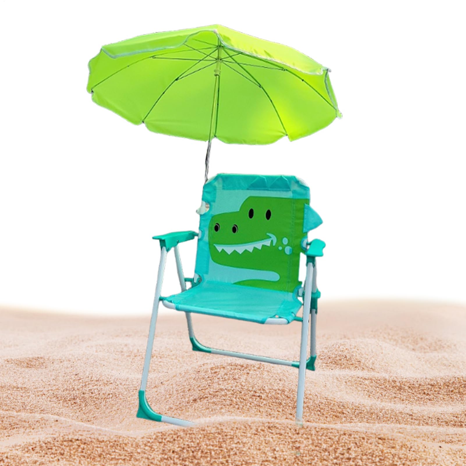 Silla De Playa para Niños con Sombrilla | Silla Plegable Infantil con Parasol Resistente Al Viento - Asiento de Resistente con Sombra para Piscina Terraza Jardín y Exteriores