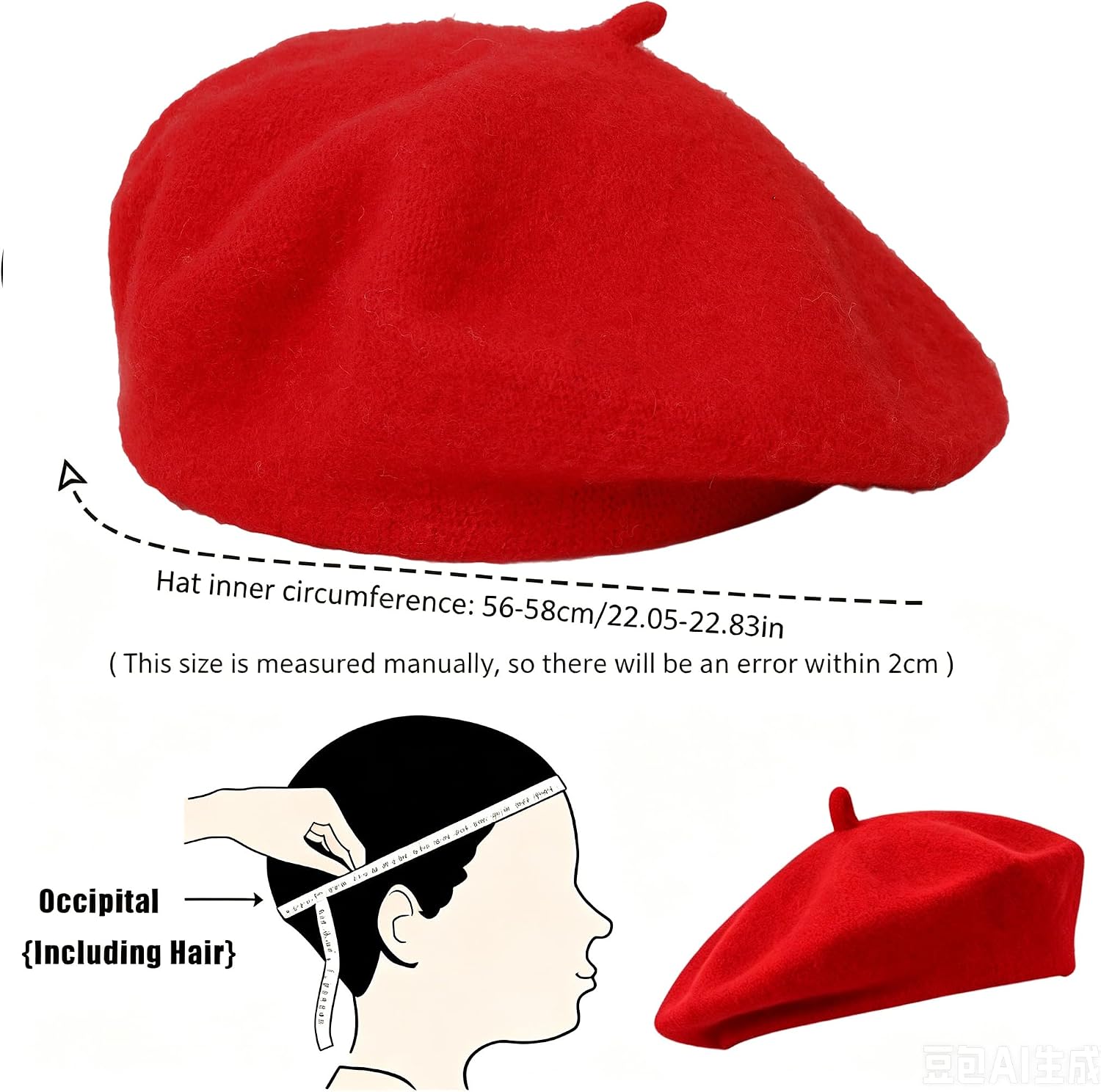 Classic French Beret Hat for Women - Solid Color Warm Beanie Hat Artist Painter Fancy Dress Costumes