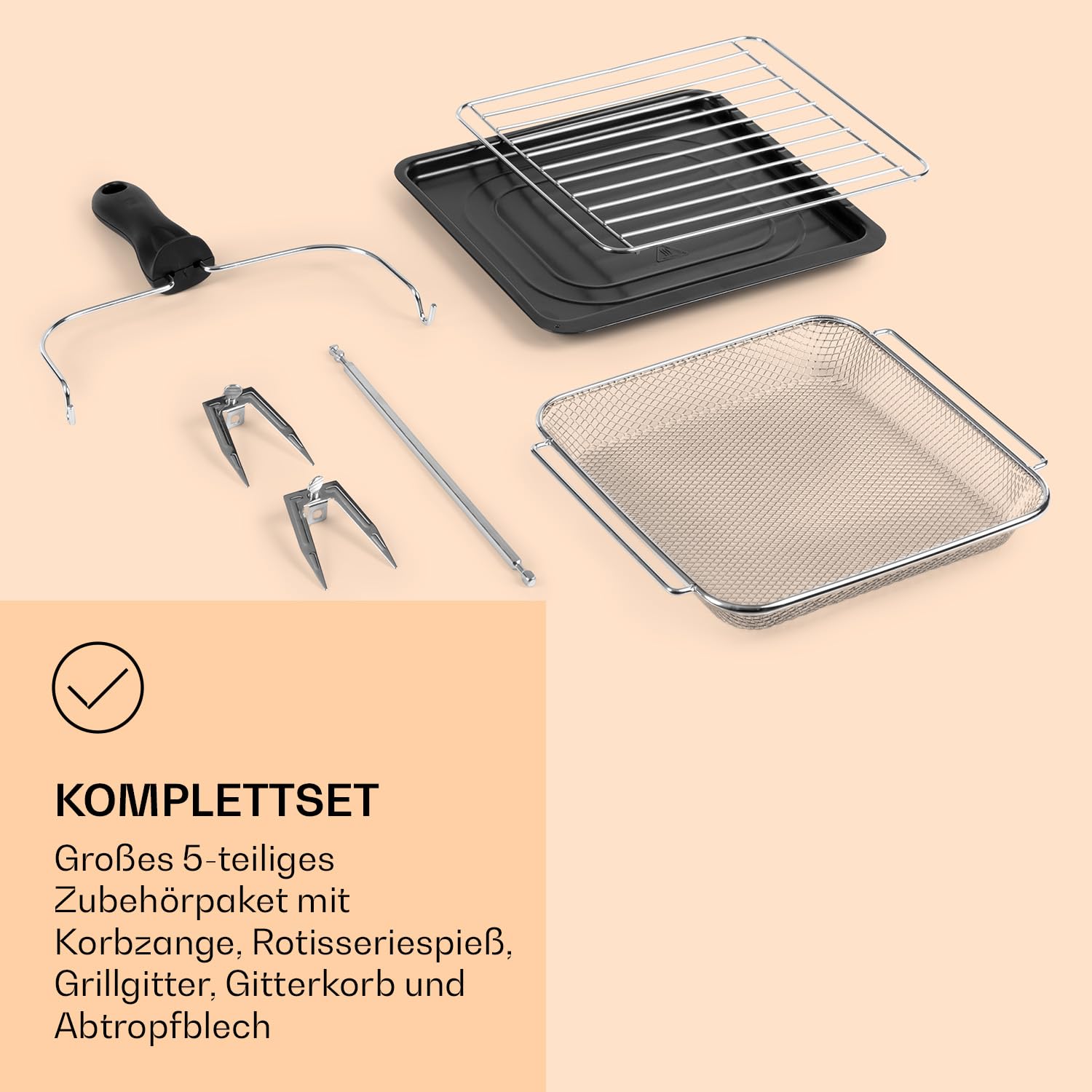 Klarstein AeroVital Cube Chef Heißluftfritteuse - 1700 W Heissluftfriteuse, Airfryer mit Touchscreen, 16 Programme, 50-220 °C, 14 L, ca. 10 h Zeitvorwahl, Edelstahl, silber