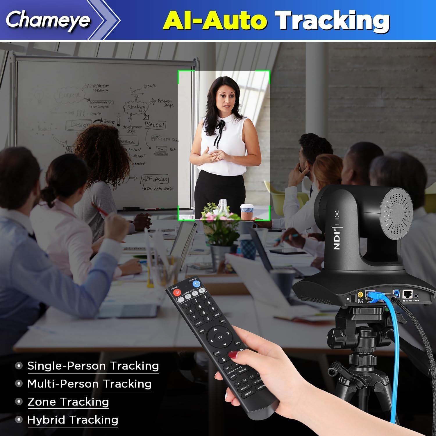 Chameye 4K NDI PTZ Camera with AI-Auto Tracking, 20X Optical Zoom, M500 HDMI Video Switcher 4K Integrated Pro PTZ Controller for Church Worship Conference Live Service (C420TX2+M500) 7 71VAgbBdrdL. AC SL1500