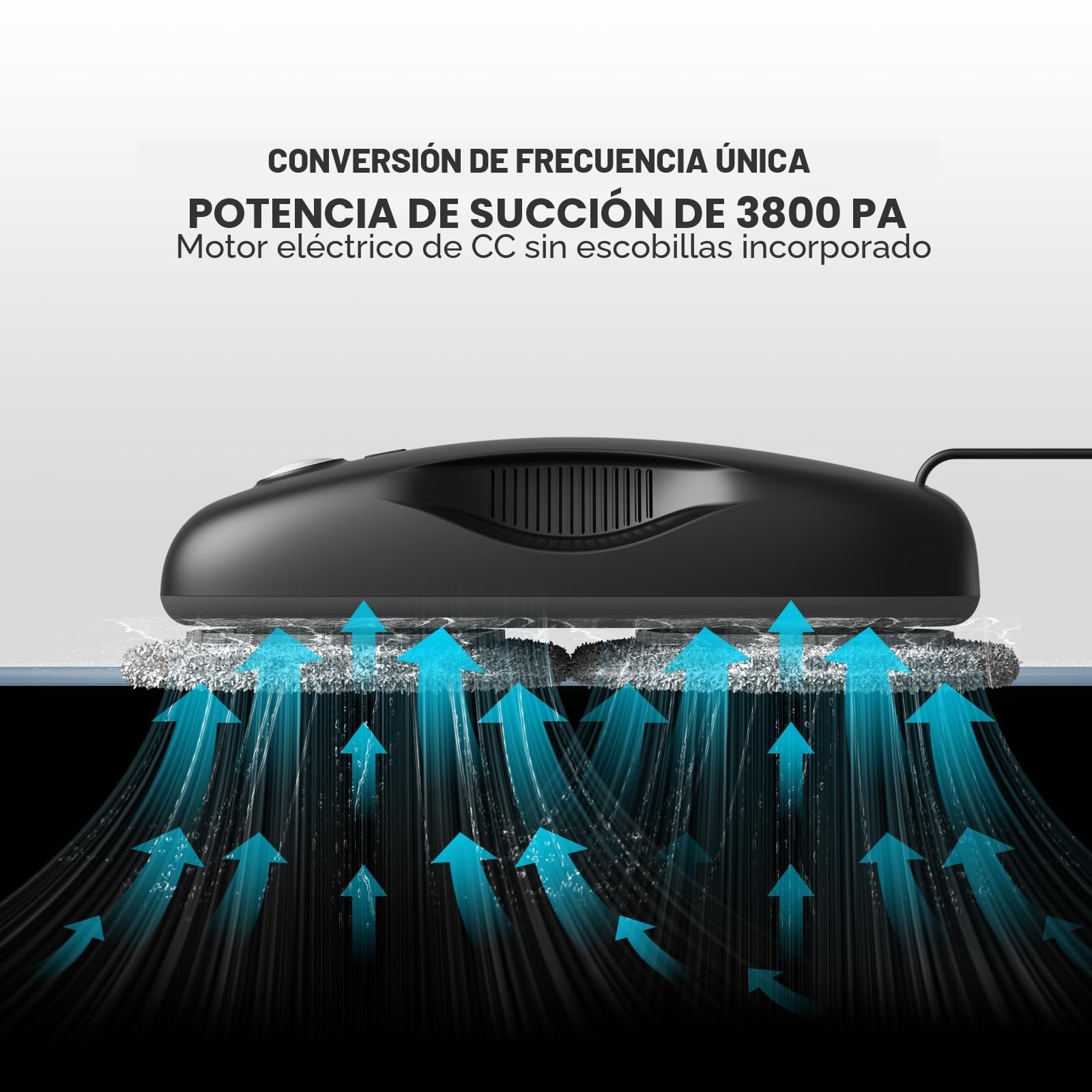 Tosima Robot Limpiacristales, Robot Limpieza de Ventanas Electrico, Sistema de Seguridad, Navegación Inteligente, Control Remoto, para Todas Las Superficies Lisas, con 12 Trapo (W2, Black)