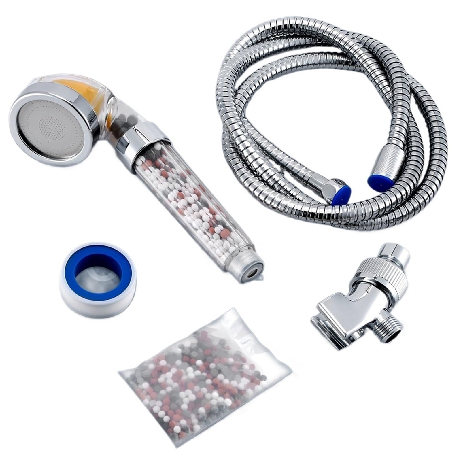 Cabezal de ducha con filtro y manguera, cabezal alta presión mano for piel seca, Reduce las impurezas residuales para Baño