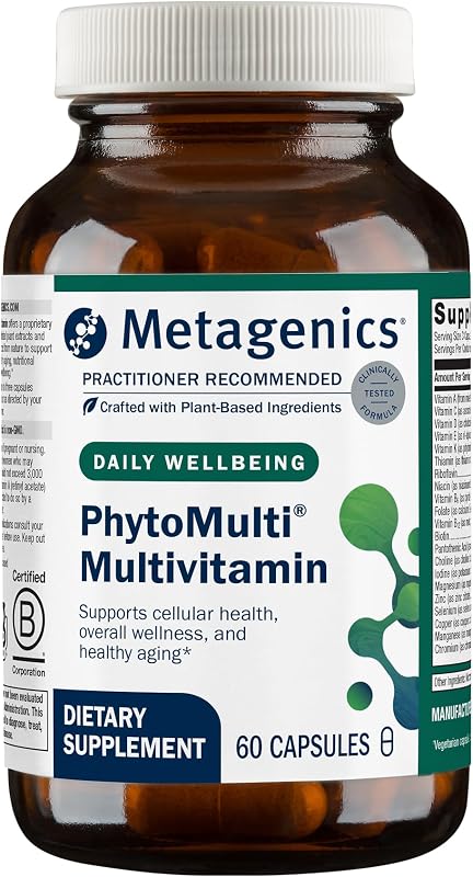 Metagenics PhytoMulti Multivitamin with Phytonutrients, 60 Capsules | Daily Multivitamin Supplement for Men and Women, with Zinc and B6 Vitamins and Phytonutrients, 60 Capsules