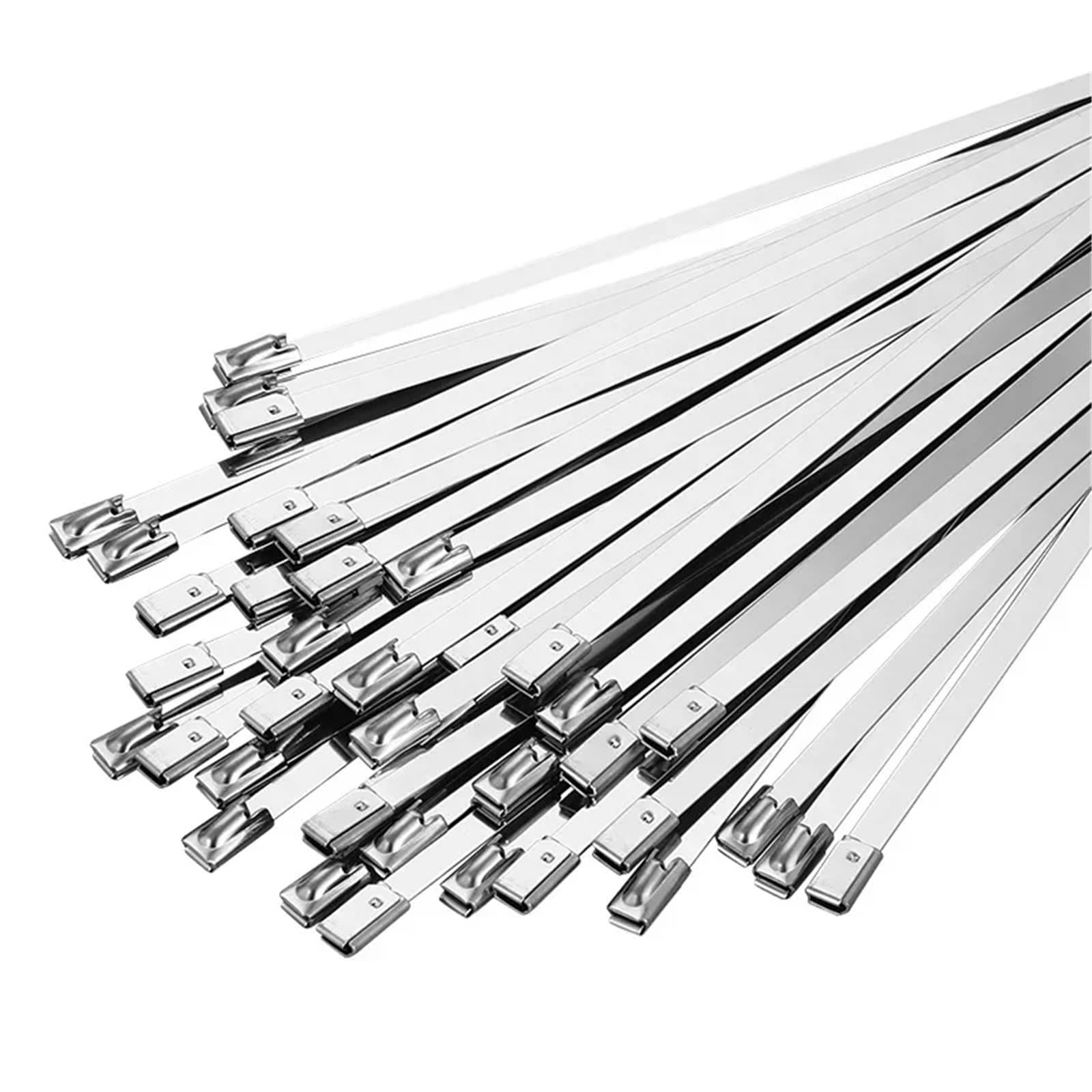 Bridas de acero inoxidable Bridas de acero inoxidable de 100 a 1000 mm de ancho, 100 unidades, autoblocantes, multifuncionales, con cierre de cremallera y escape.(7.9x700mm)
