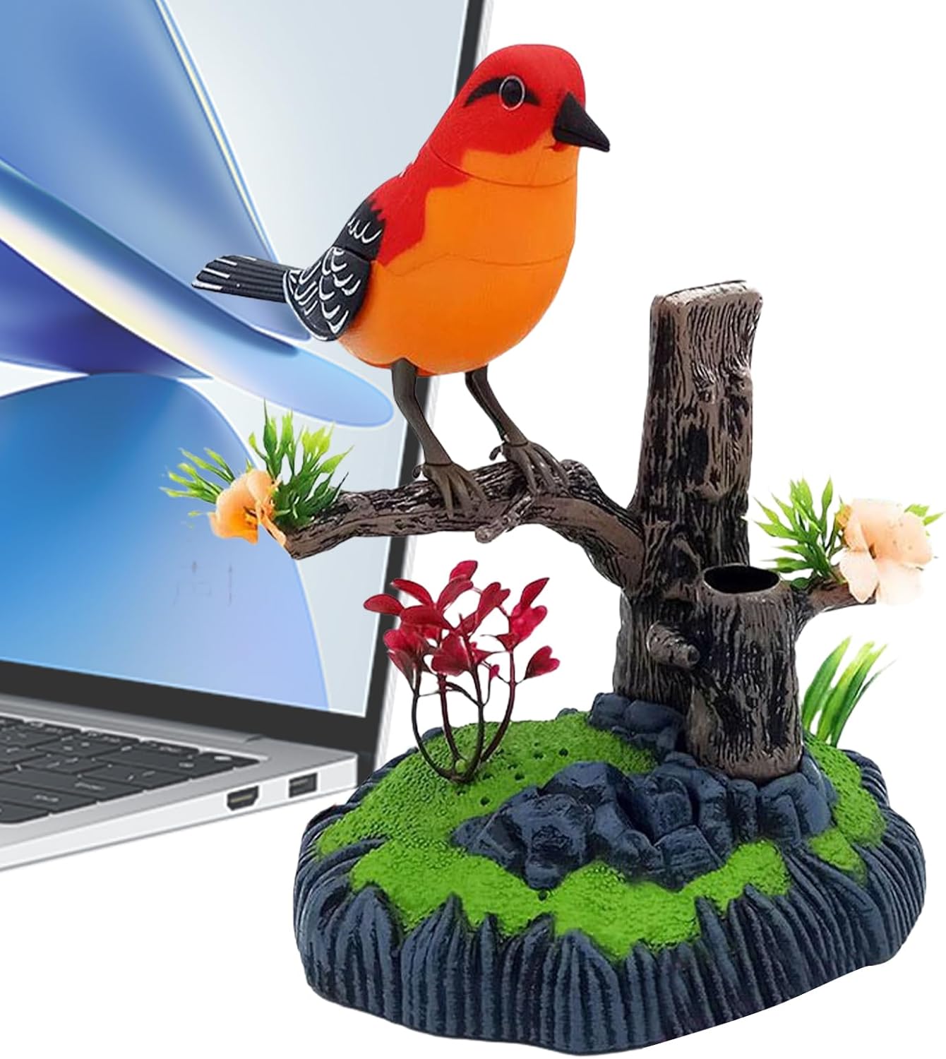 Simulation Electronic Bird, Cute Chirp Pen Holder, Realistic Decorative Bird with Interactive Sounds, Desk Accessory, Fun Gadget with Sturdy Design, for Kids and Adults Bedroom