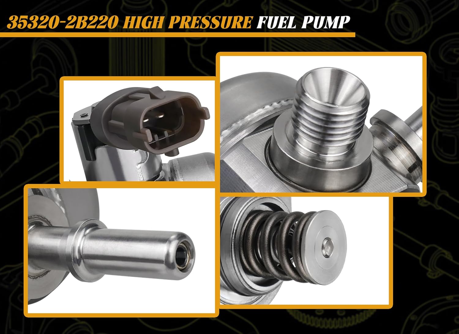 35320-2B220 High Pressure Fuel Pump Compatible with Hyundai Accent Sonata Tucson Veloster 2015-2017 L4 1.6, Direct Injection Mechanical Fuel Pump Fit for Kia Forte5 Optima Rio 2015-2018 L4 1.6L