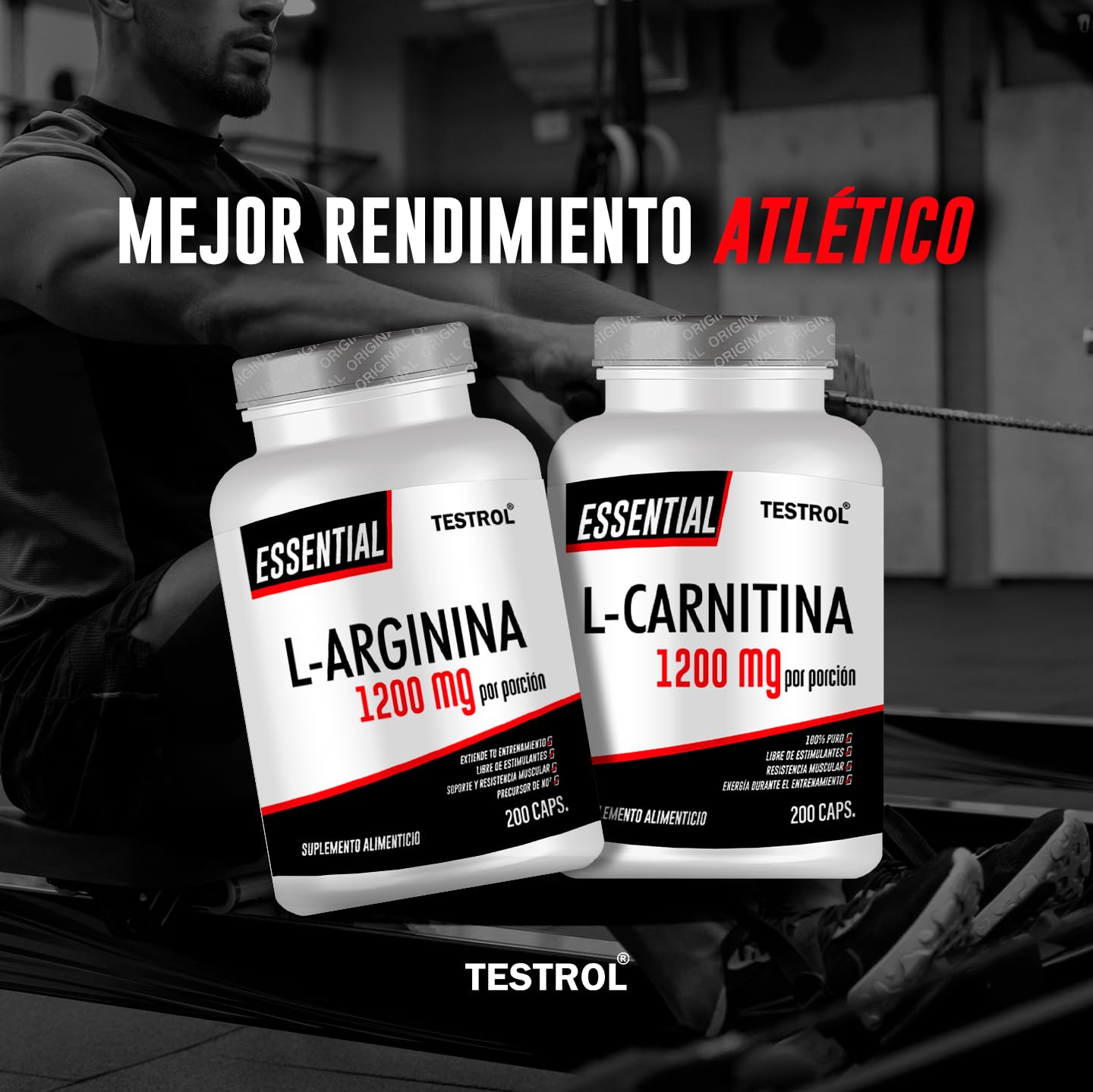 Combo L Carnitina + L Arginina Essential | PreWorkout | Preentreno Libre de  Estimulantes para Hombre y Mujer