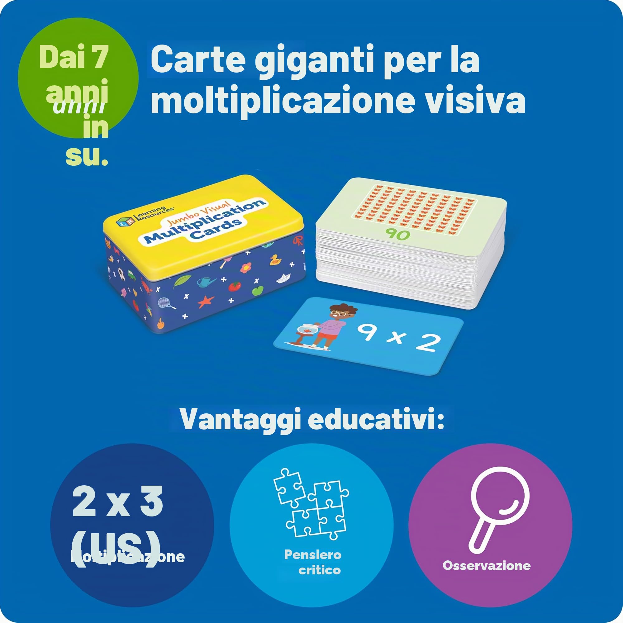 Learning Resources Carte Jumbo per Moltiplicazioni Visive, età 7+