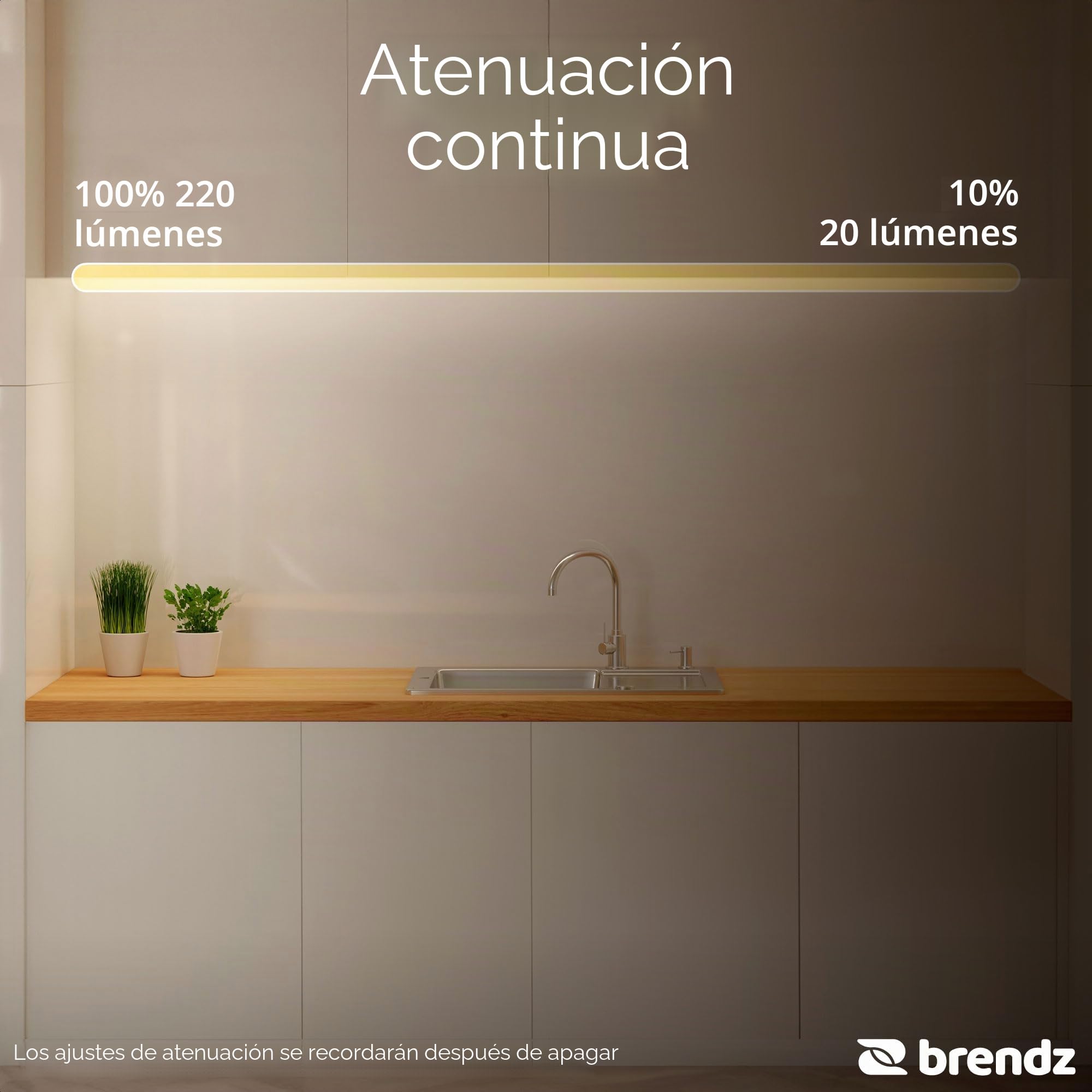 Brendz Luz LED Armario con Sensor de Movimiento, LED Cocina Bajo Mueble, 60cm, Recargables USB-C, 4400mAh, 3 Temperaturas de Color, Regulables, Magnético, Barra Cocina, Puyo Negro