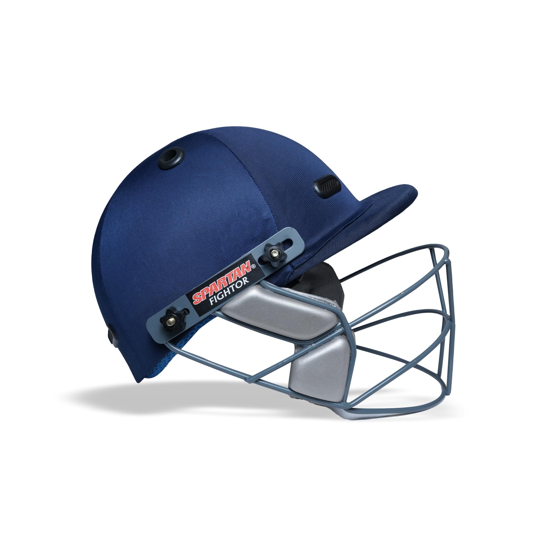 Spartan Cricket Helmet Fighter, High Impact Resistant ABS Shell, Adjustable Steel Grill, Blue (Youth)-picture-18