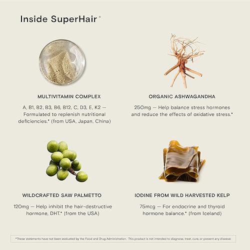 Moon Juice 1 SuperYou y 1 SuperHair | Suplemento adaptógeno SuperYou para Calm & SuperHair Suplemento multivitamínico para un cabello más saludable