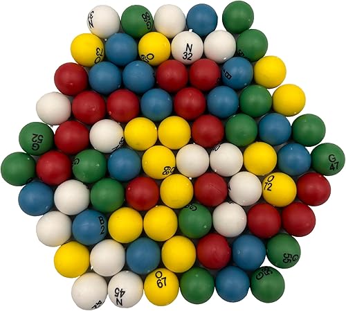 Miniatura 3 de Yuanhe Bolas de Bingo de 3/5 Pulgadas para Jaulas y Tableros de Bingo Estándar, Fácil Lectura, 75 Unidades, Perfectas para Fiestas, Noches de Bingo