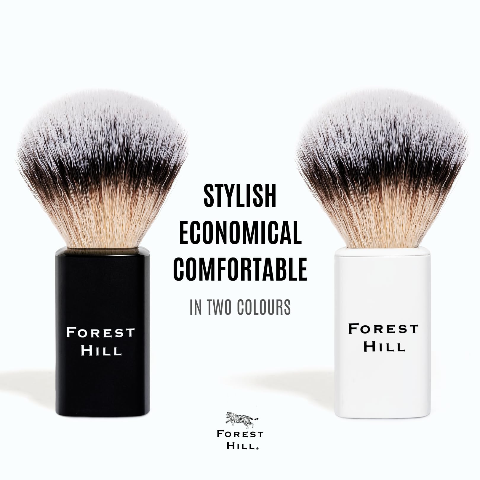Forest Hill Premium Lincoln Shaving Brush For Men, Super Soft Bristles & Ergonomic Design, Compact & Easy Grip, Ideal For Personal & Professional Salon (White) - Image 4 thumbnail
