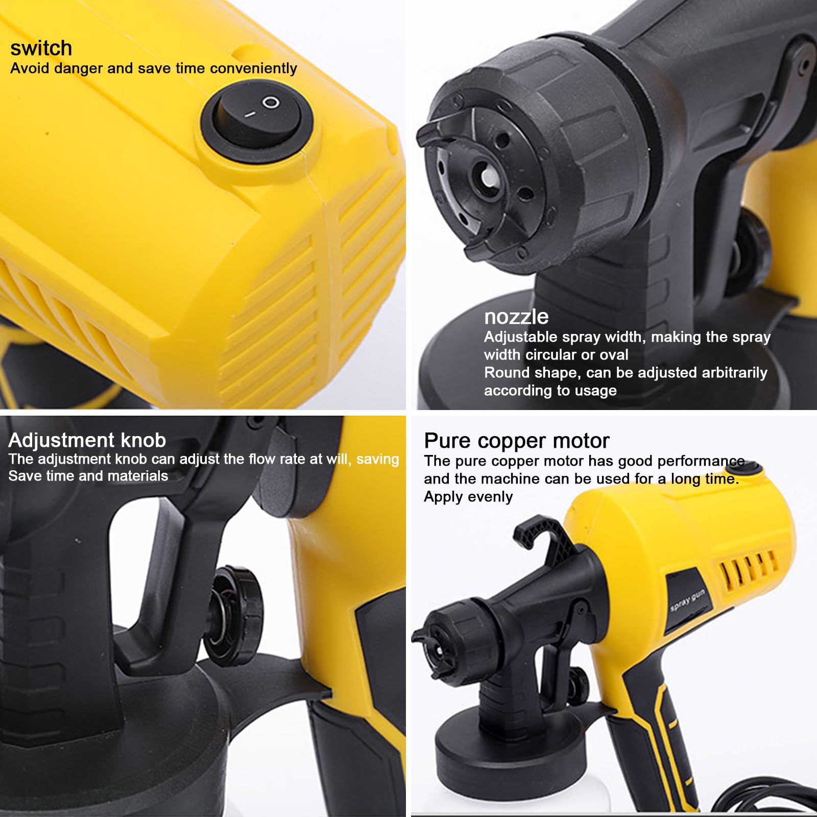 Pistola Pulverizadora De Chocolate De 500 W, Kit De Pistola Pulverizadora para Decoración De Pasteles, Flujo Ajustable/3 Modos De Pulverización, Extraíble, para Decorar Pasteles,Orange