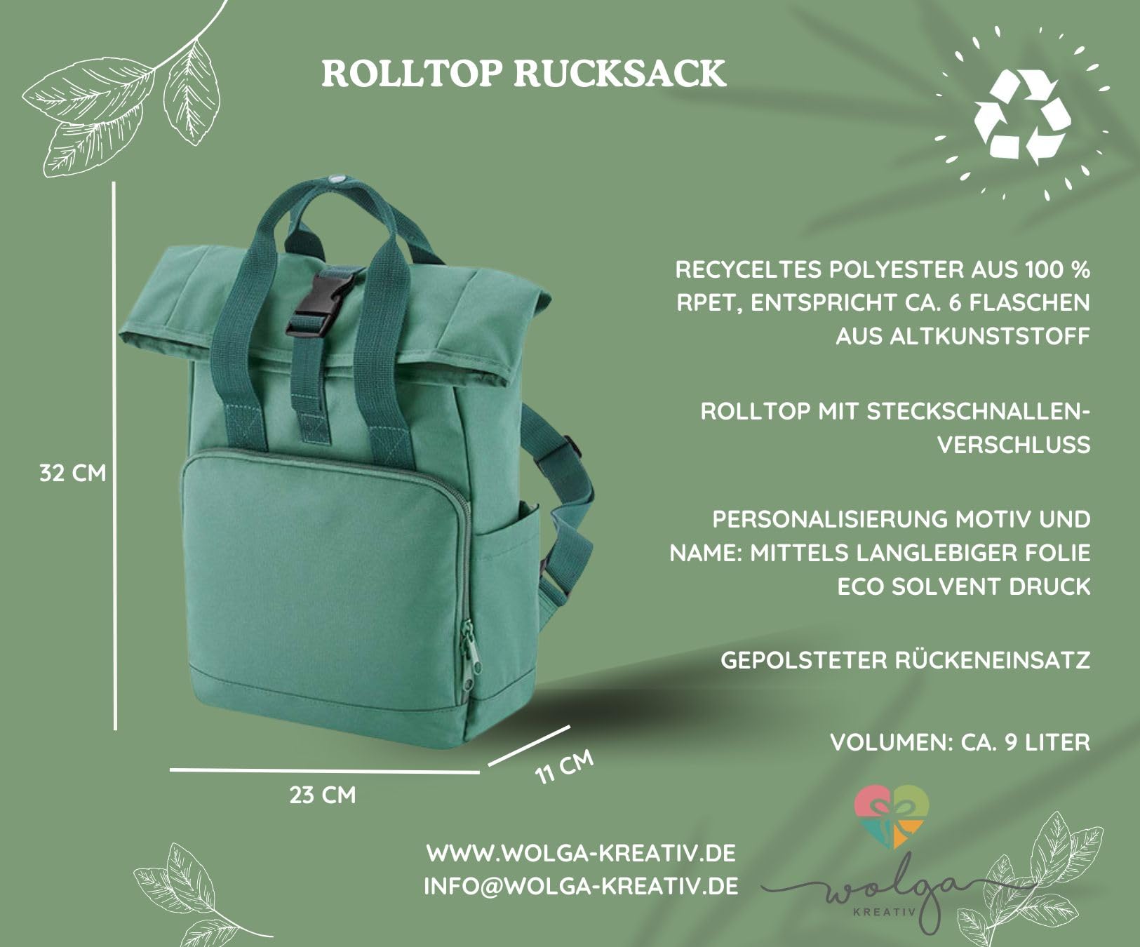 wolga-kreativ Personalisierter Kita Rucksack Mädchen und Jungen – Kindergartenrucksack mit Namen –Turnbeutel Set optional – Kindertasche Kita
