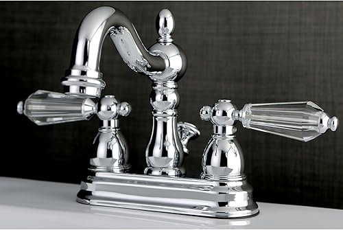 Miniatura 3 de Kingston Brass KS1601WLL Wilshire Grifo de baño central de 4 pulgadas, 4-34 pulgadas en alcance de boquilla, cromo pulido