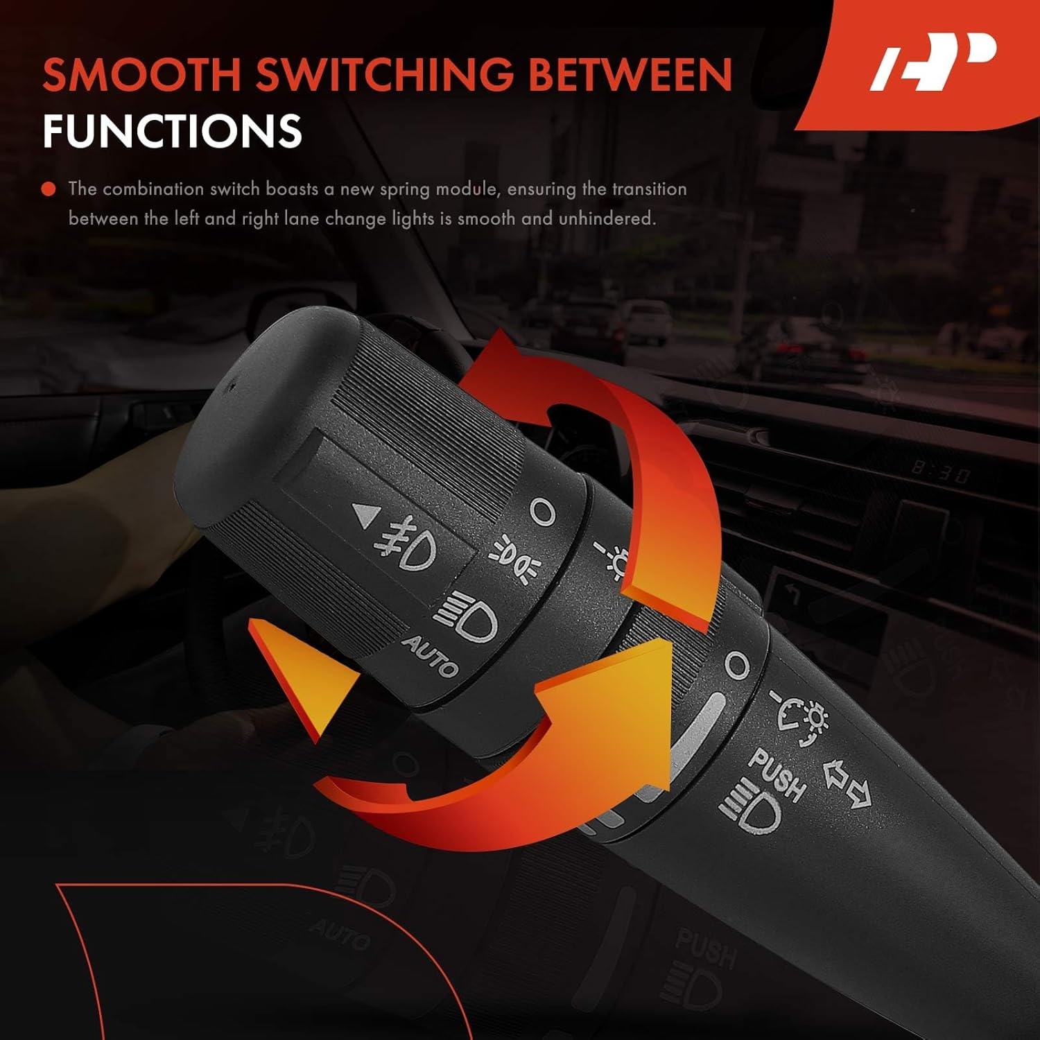 A-Premium Turn Signal Switch, Headlight Dimmer Multifunction Switch Lever Compatible with Jeep Grand Cherokee, Wrangler & Dodge Journey, Avenger & Chrysler 200, with Automatic Headlights and Fog Light