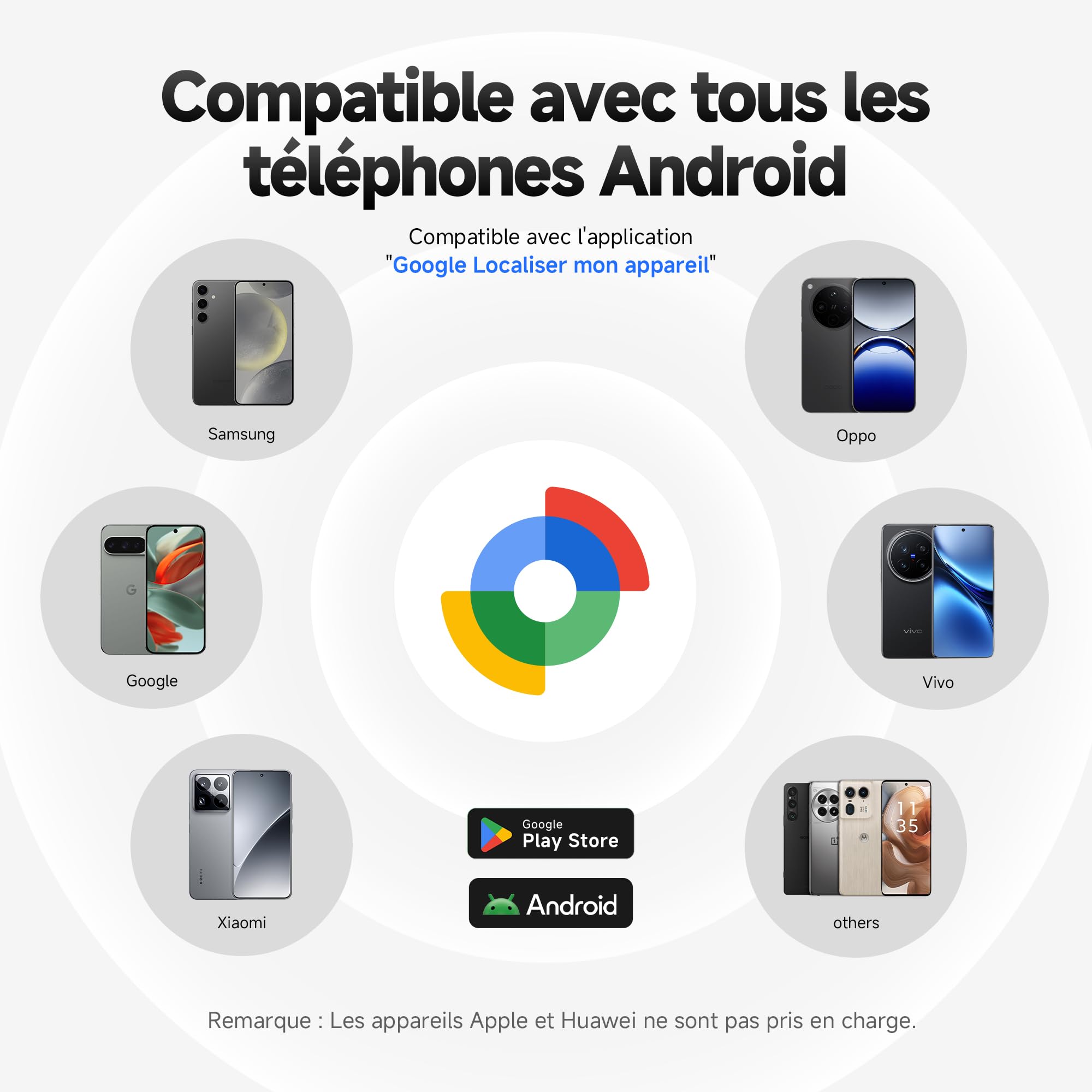 MiLi MiTag Traceur Localisateur D’Objets Bluetooth, Fonctionne avec l’app Google Localiser (Uniquement Android), Batterie Remplaçable, IP67 Imperméable, pour Les clés/Portefeuilles/valises, 4-Pack