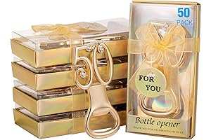 Sparkling 50th Anniversary Bottle Opener Favors