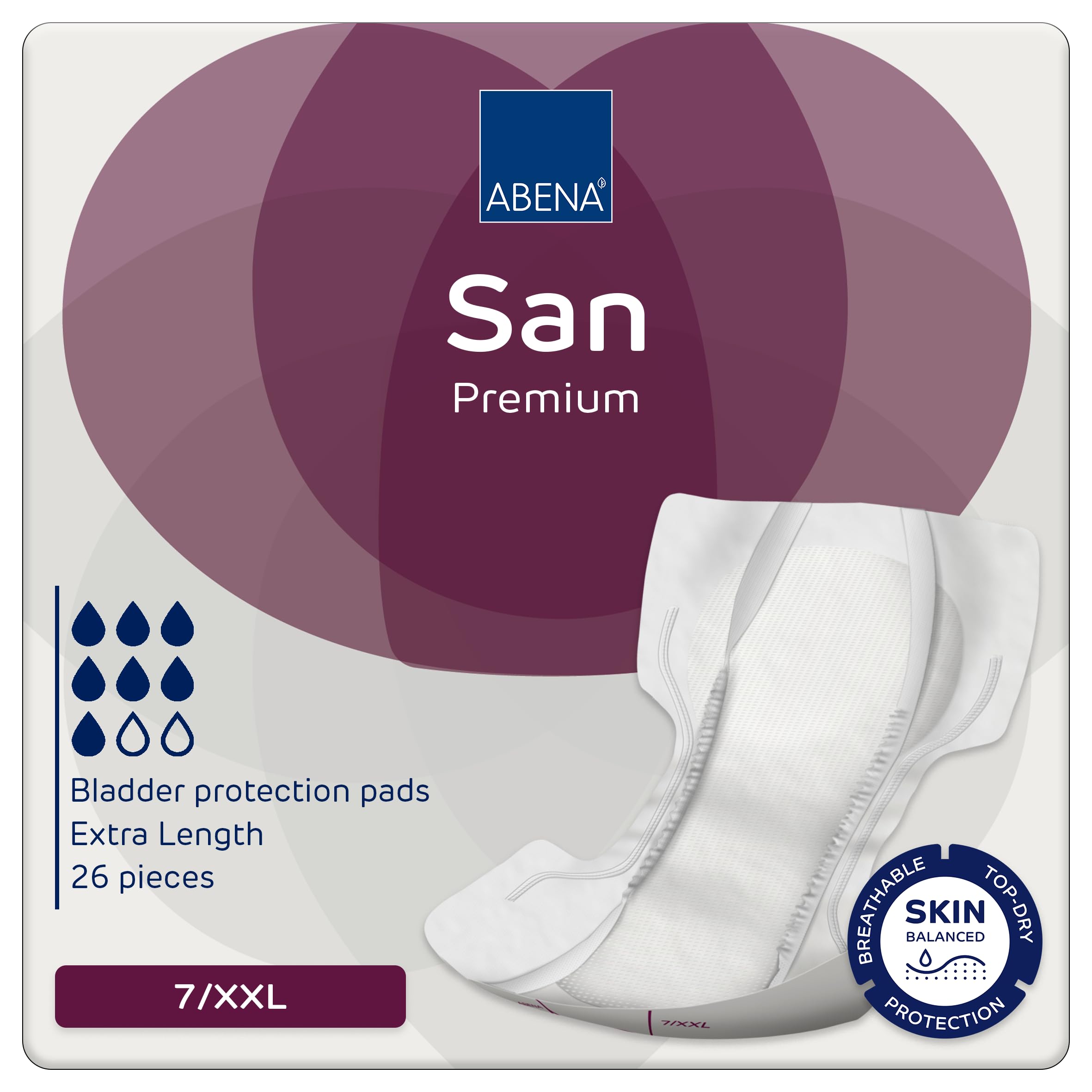 San Premium XXL Mens & Womens Incontinence Pads, Breathable & Comfortable, Fast Absorption, Discreet & Effective Shaped Incontinence Pads for Men/Women - Air Plus, 11, XL2, 16PK