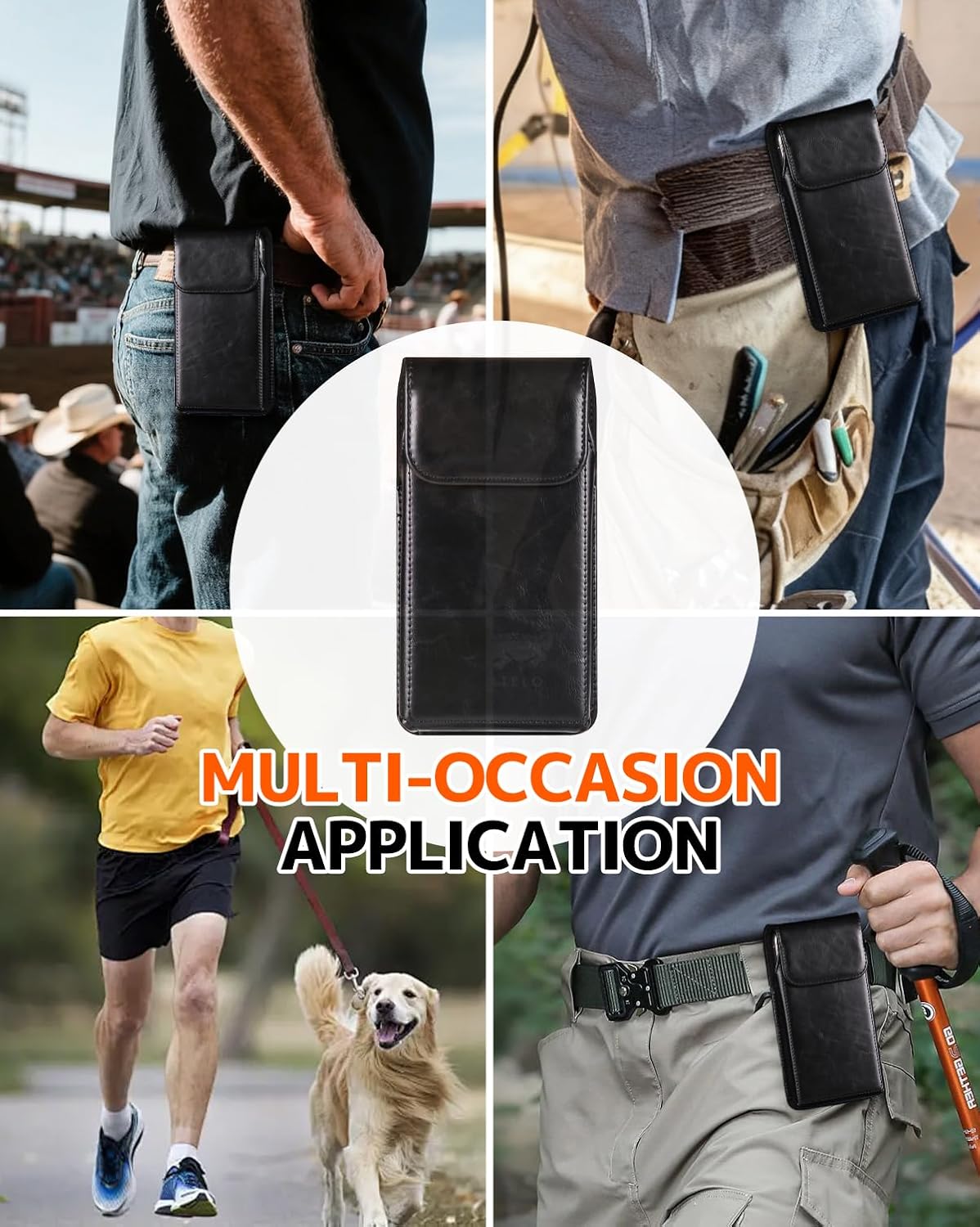 NINKI Belt Clip Holster for Galaxy S26 Ultra S25 Ultra Phone Holster, Leather Cover Pouch for iPhone 17 Pro Max Pouch 16/15/14/13 Pro Max Waist Holder for Pixel 10 Pro XL Case Belt Holder Loop, Black - Image 7