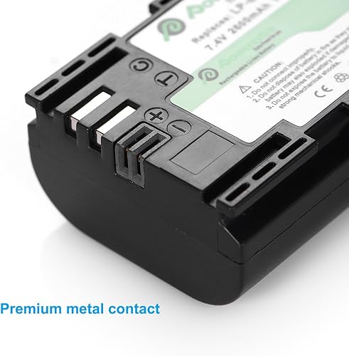 Miniatura 4 de Powerextra Paquete de 2 baterías Canon LP-E6 LP-E6N de repuesto para Canon C700 XC15 EOS 60D 70D 80D 5D Mark II III y IV 5DS 5DS R 6D 7D Cámaras
