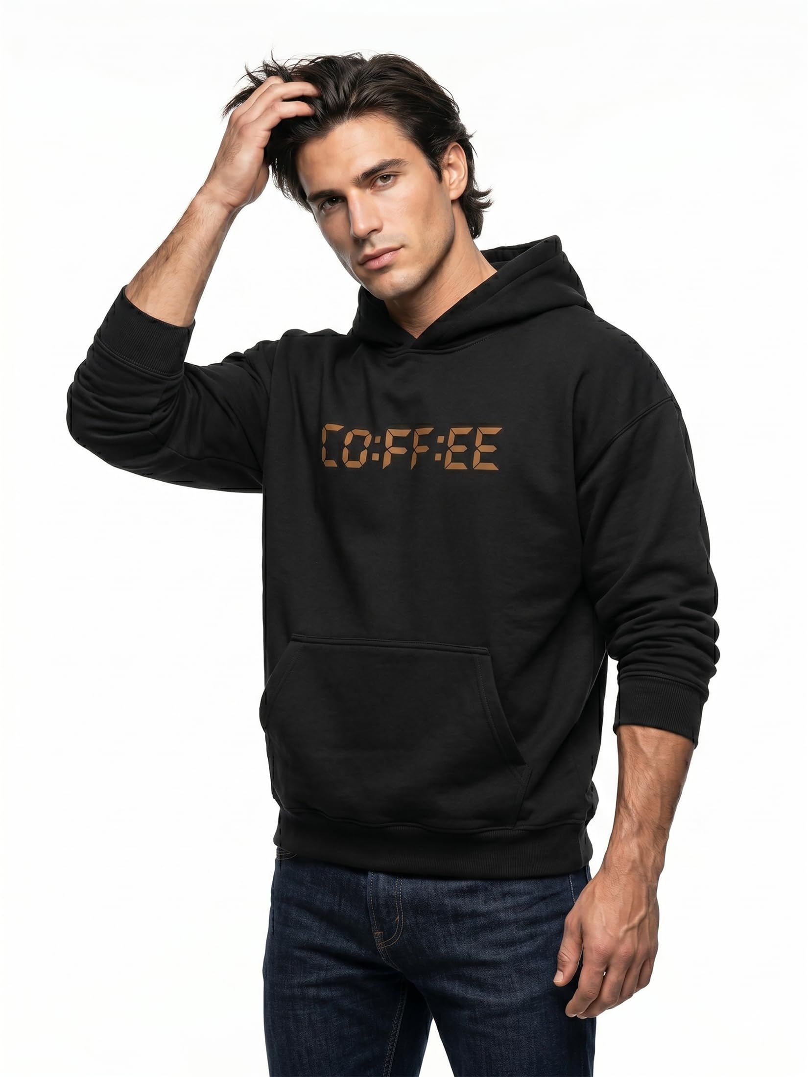 MAKAYA bluza z kapturem męska Coffee Time dla miłośników kawy barista styl lifestyle hoodie z nadrukiem