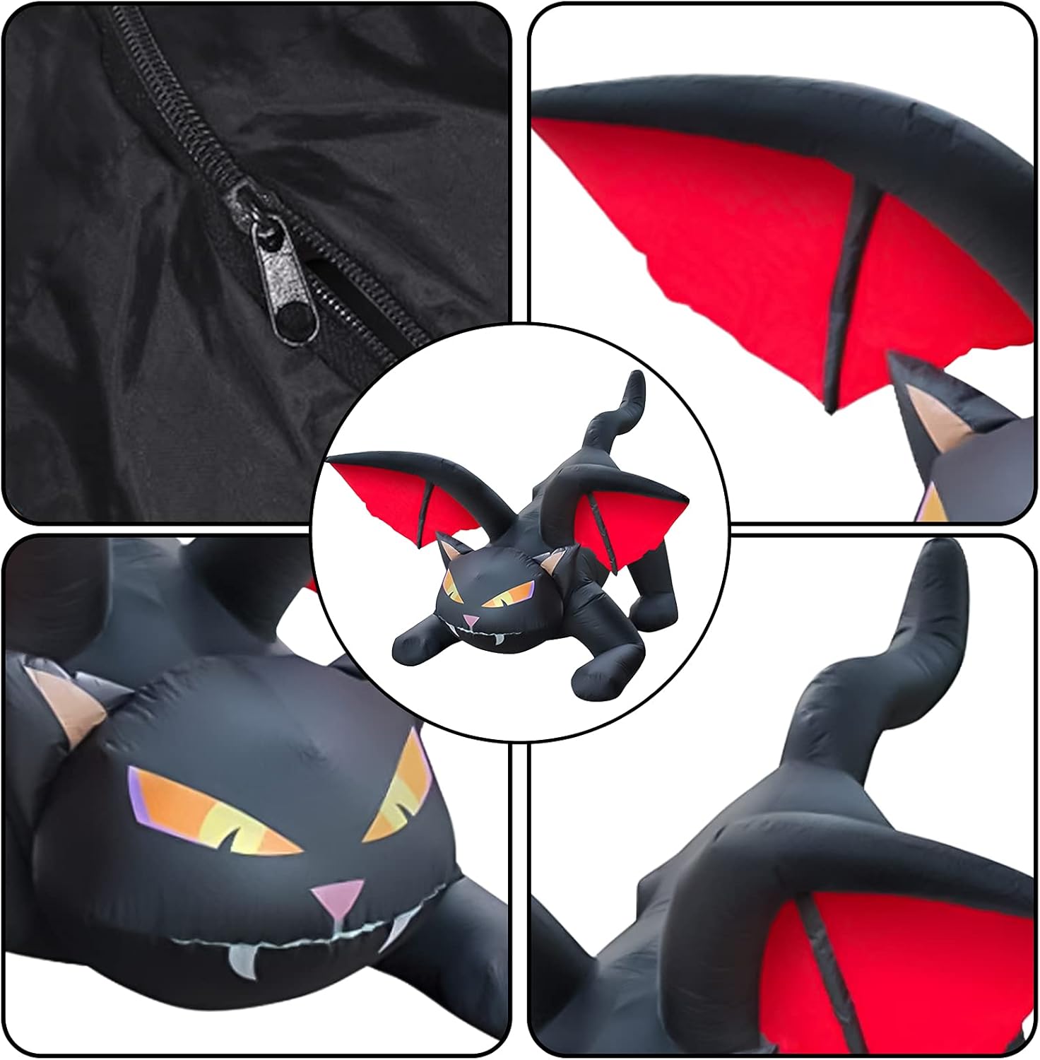 Evoio 5.9 FT Halloween Inflatable Outdoor Bat Cat, Halloween Blow Up Yard Decoration Clearance with LED Lights Built-in for Holiday, Party, Yard, Garden : Patio, Lawn & Garden