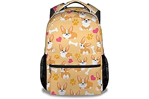 16 Inch Cute Orange Corgi Backpack for School Girls