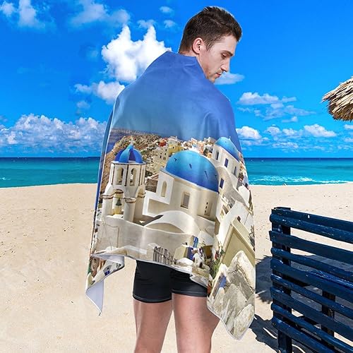 Miniatura 5 de Santorini - Toalla de playa de secado rápido, absorbente, toalla ligera a prueba de arena para gimnasio, yoga, deportes natación, 30 x 60 pulgadas