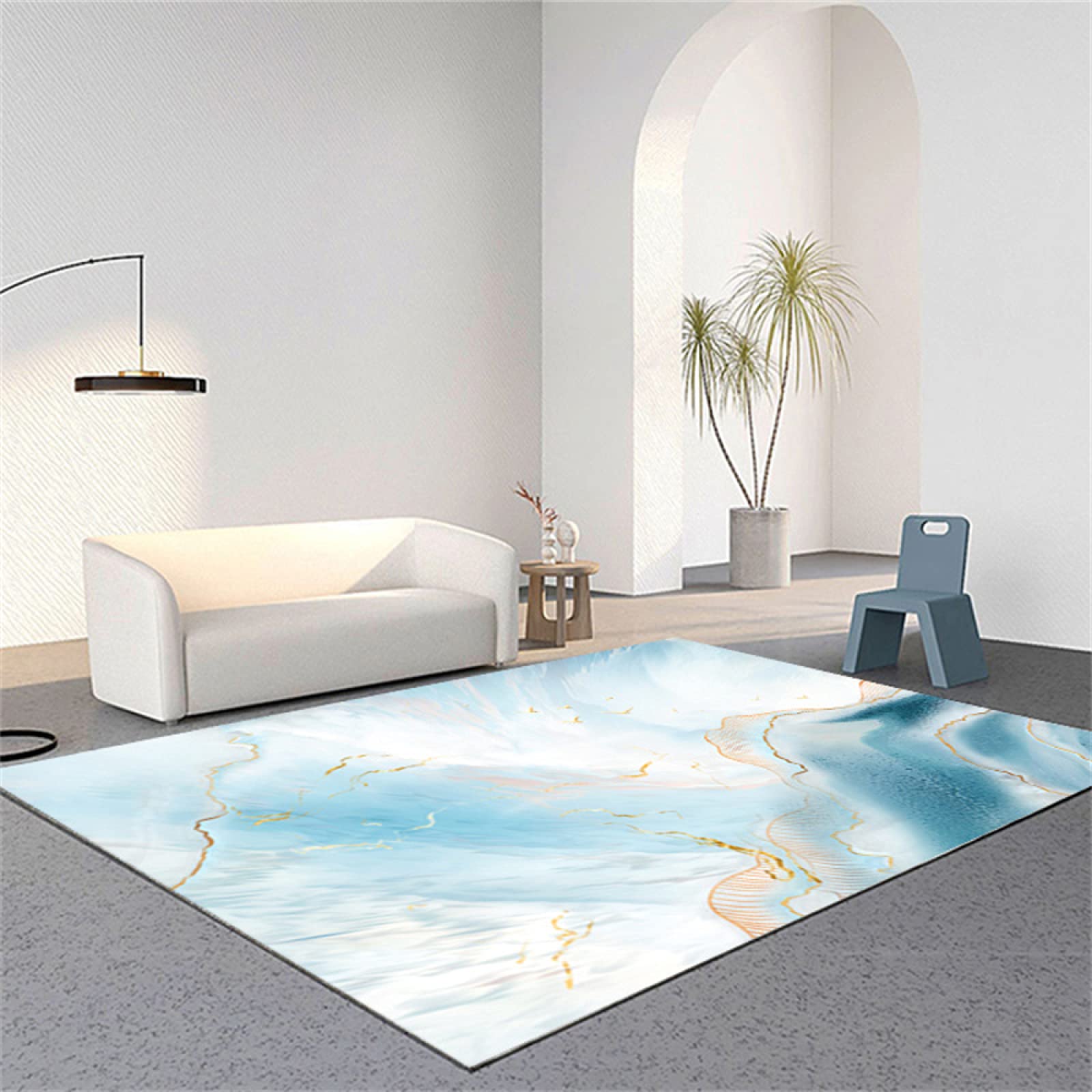 Tapis de sol bleu antidérapant et résistant à l'usure pour chambre