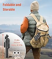 Vista 8 de Trípode para teléfono Selfie Stick - Soporte para teléfono celular de 71 pulgadas de alto con control remoto inalámbrico desmontable y 2 luces LED