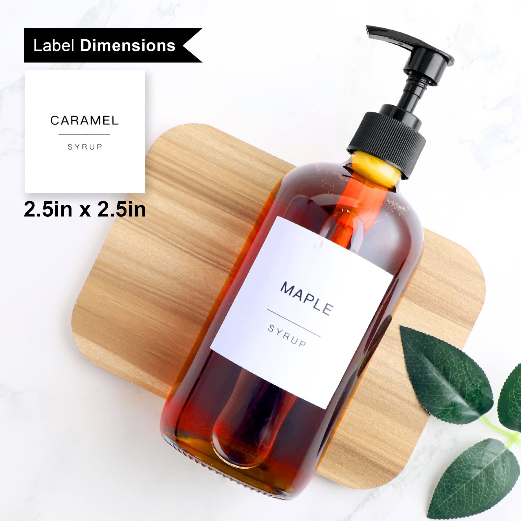 TIPGO Coffee Syrup Dispenser for Coffee Bar, 16.9 oz Glass Coffee