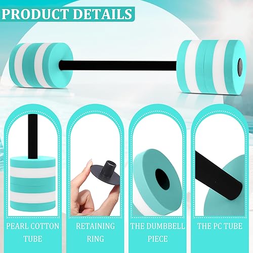 Miniatura 3 de Shappy 4 mancuernas de ejercicio acuático de peso acuático, mancuernas de agua para piscina, ejercicio, equipo aeróbico, juego de mancuernas de