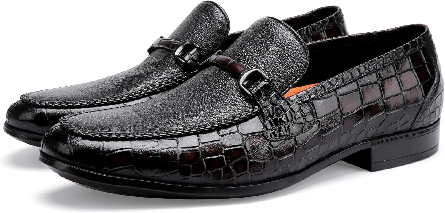 Men's Leather Dress Shoes Classic Slip on Loafers Penny Loafers for Men