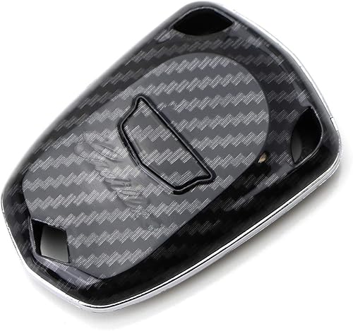 Miniatura 9 de iJDMTOY Carcasa para llavero con acabado de fibra de carbono negro brillante compatible con llave inteligente Cadillac ATS CTS CT6 ELR XTS XT5 SRX