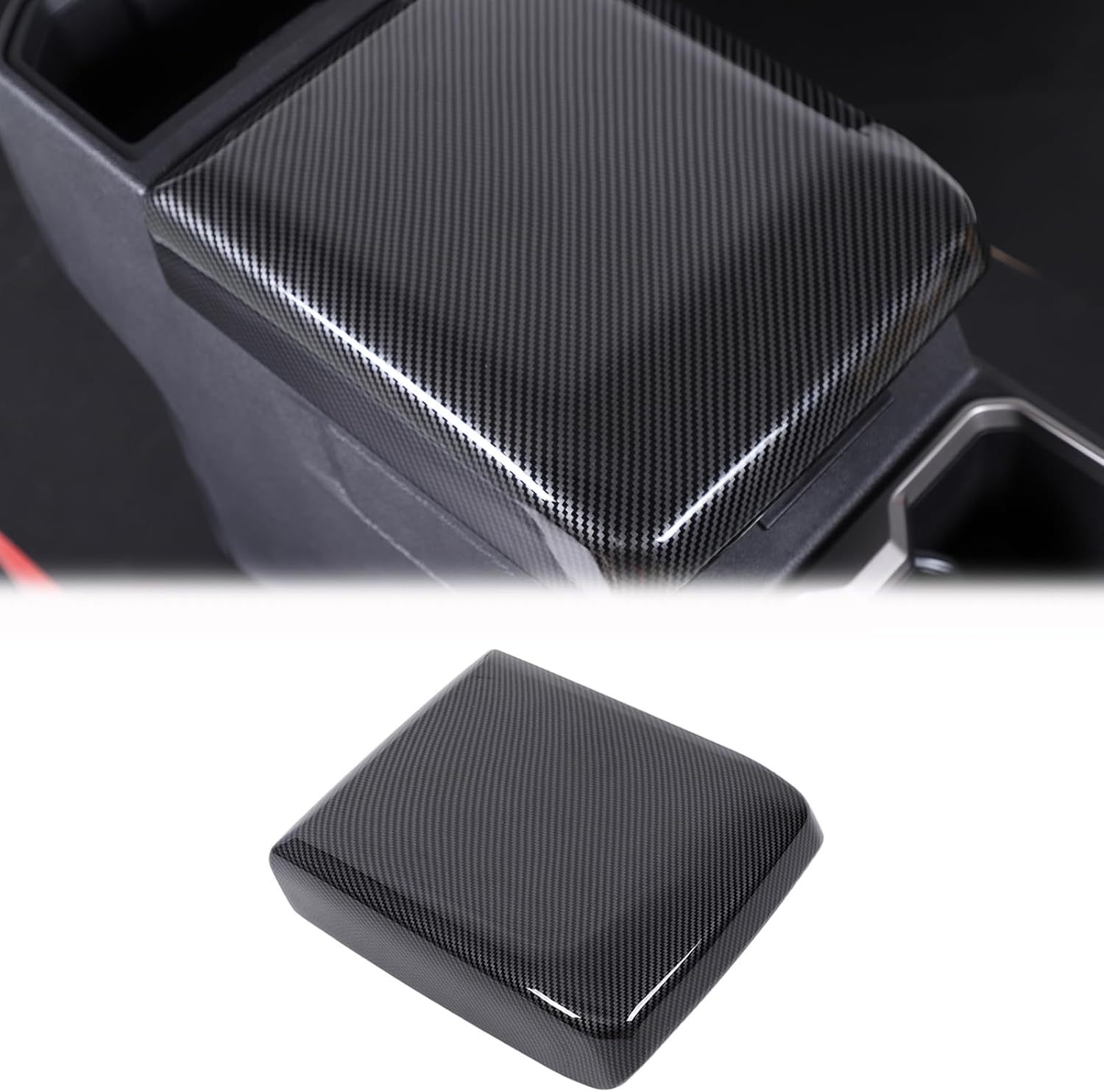 Center Console Arm Rest Cover Compatible with Toyota Tacoma 2024 2025 2026 Console Lid Cover Pad Protector Interior Accessories (Red)