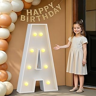 imprsv Marquee Light Up Letters, 3FT Marquee Letters Mosaic Light Up Letters for Birthday Baby Shower Party Decor, Large Marquee Letters for Party Decorations Letter A