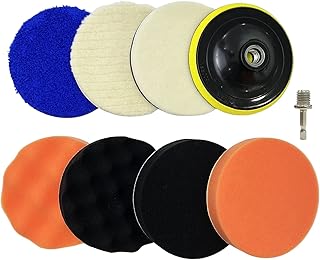 Sponsored Ad - 5''Wool Buffing Polishing Pads Set 9pcs Polishing Pads Kit Car Foam Buffing Sponge and Wool Pads Kit with M...