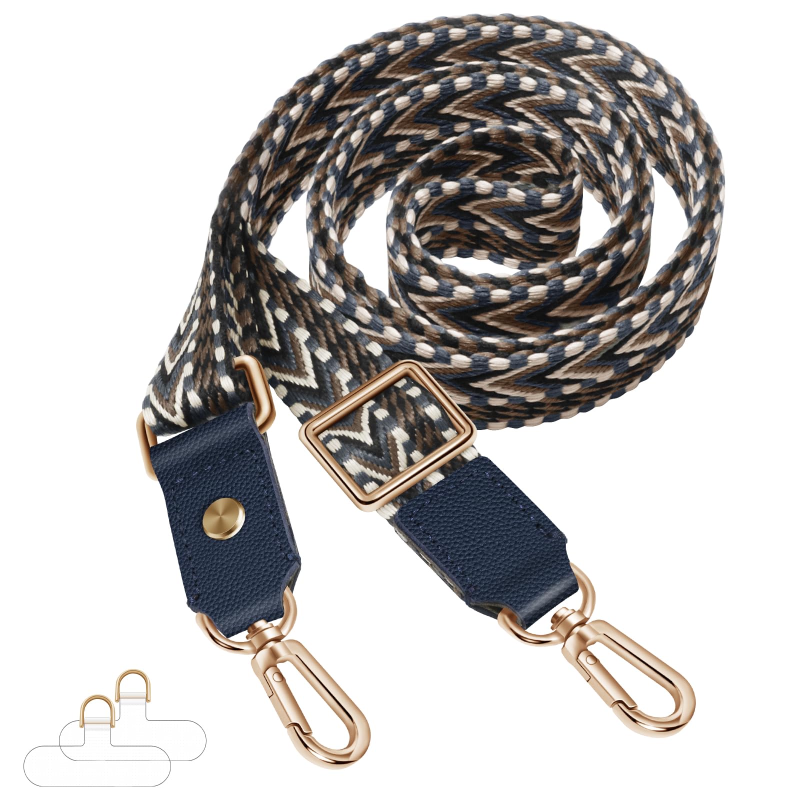 UKON Phone Strap Crossbody Phone Lanyard, Widen Neck Strap Adjustable Handbag Strap with Premium Hook And Loop Genuine Leather Head Shoulder Bag Strap with 2 Tpu Tether Tabs (Black)