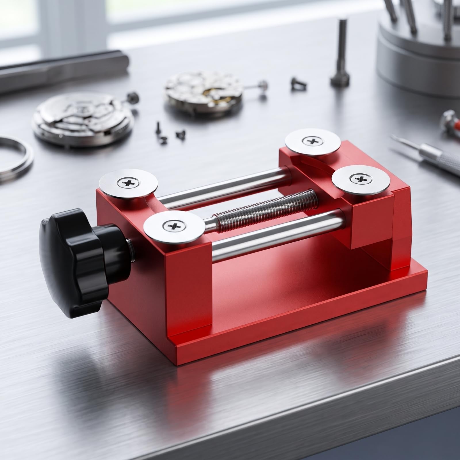 Herramienta Apertura Bisel de Reloj Dispositivo Reloj Abridor Bisel Removedor Cristal Aro Estructura Pesada de Banco Que Mejora la Estabilidad