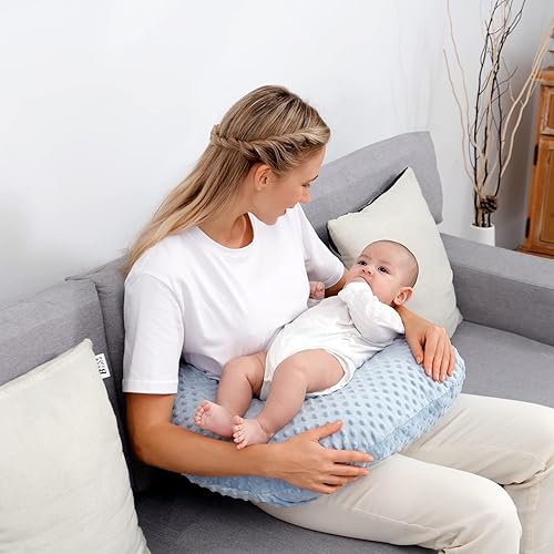 Miniatura 5 de Almohada de lactancia y posicionador con funda para lactancia materna y alimentación con biberón, apuntalamiento del bebé, tiempo boca abajo, apoyo
