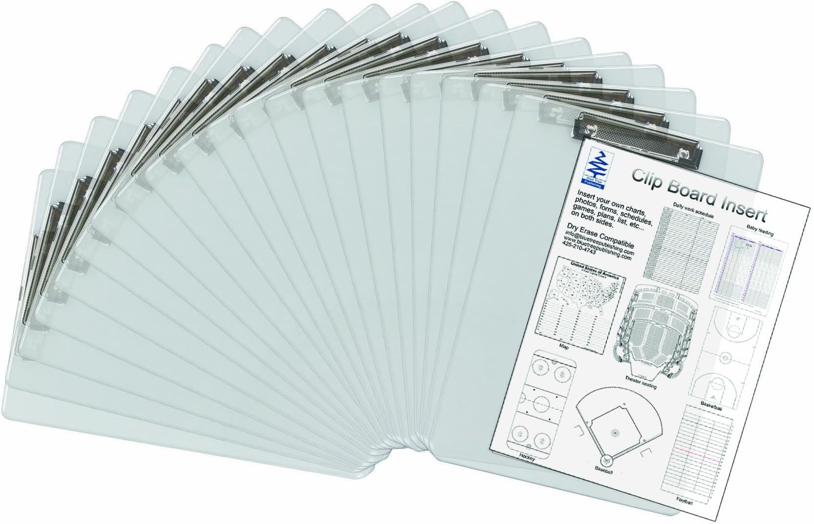 Insert Clipboard,See-Thru 20 Pack, Transparent, Insert Documents You Need to See Quickly Between The Transparent Acrylic Sheets for Quick Reference. Both Sides Remain Visible. Dry Erase Compatible.