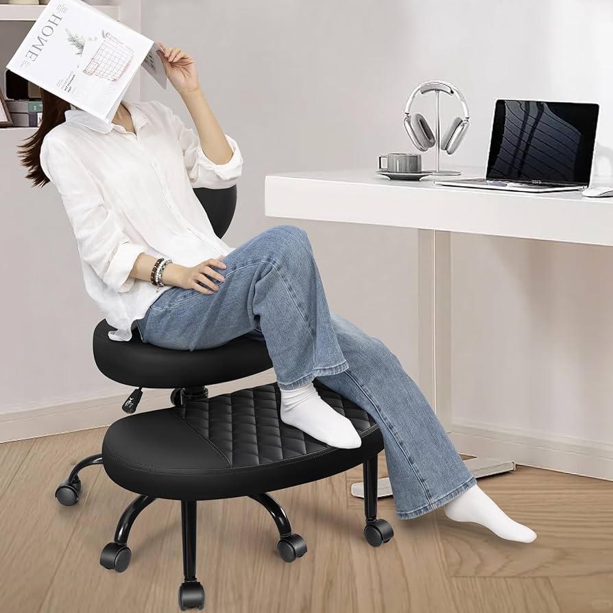 Amazon.com: AtHope Ergonomic Cross Legged Office Chair with Wheels