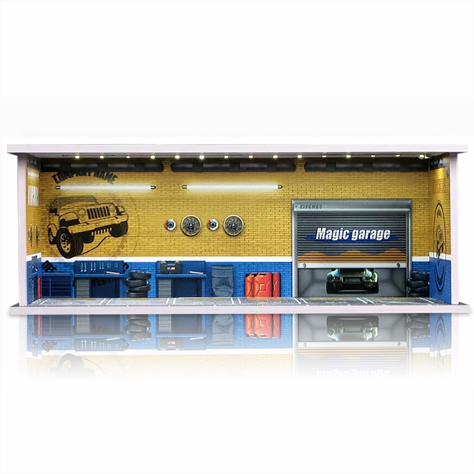 Display Case for Hot Wheels, 1/64 Garage Storage, Repair Store