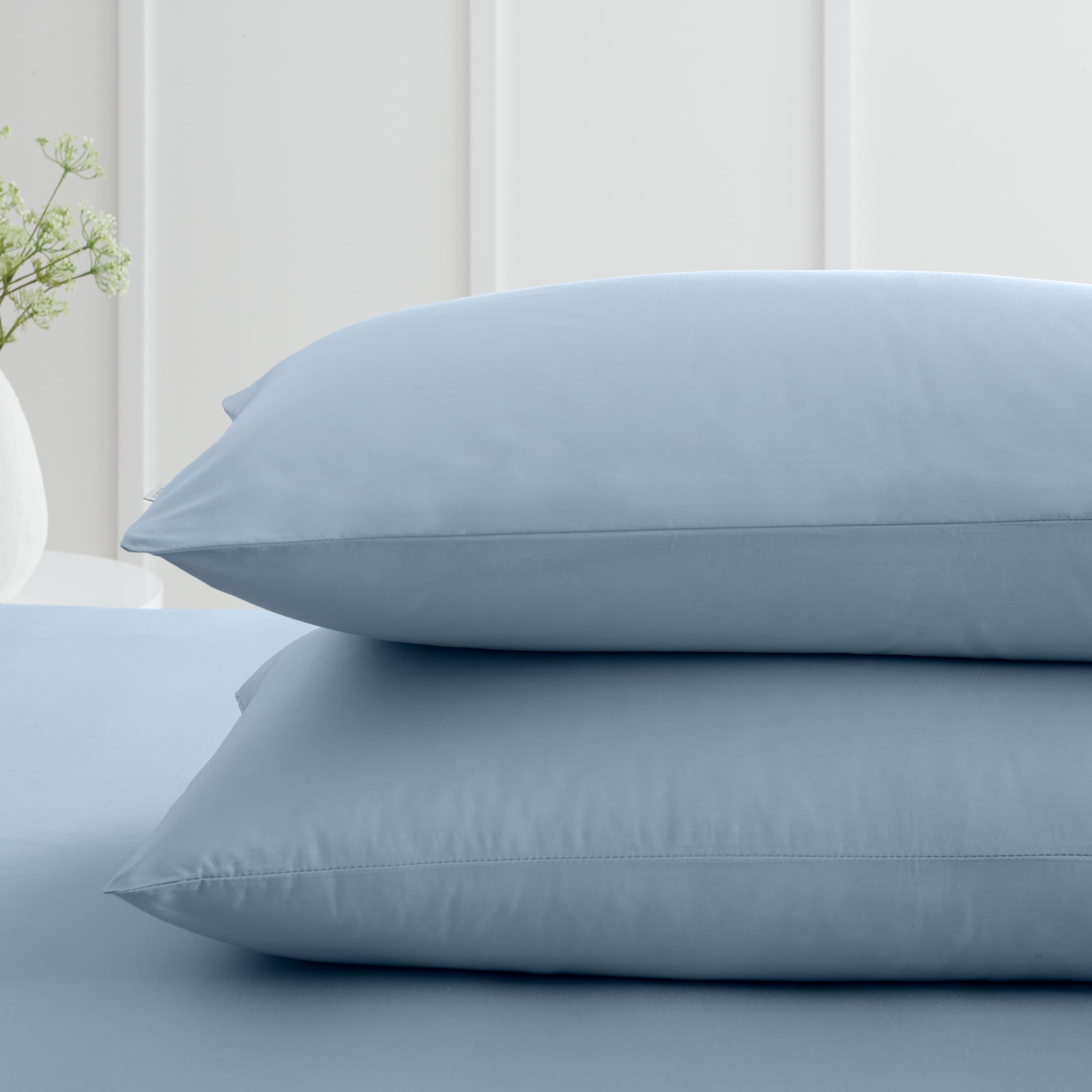 Bianca 200 Thread Count Cotton Percale Standard Pillowcase Pair Blue - Image 2